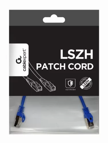 Gembird SFTP CAT6A patch kábel 0.25m kék (PP6A-LSZHCU-B-0.25M)
