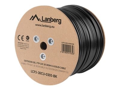 Lanberg FTP kültéri dobozos kábel 305m CAT5e 100% réz (LCF5-30CU-0305-BK)