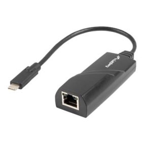   Lanberg USB C Gigabit hálózati adapter, fekete (NC-1000-02)