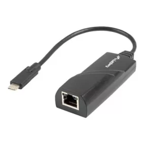   Lanberg USB C Gigabit hálózati adapter, fekete (NC-1000-02)