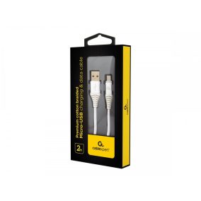   Gembird Prémium micro USB 2.1A kábel 2m ezüst (CC-USB2B-AMMBM-2M-BW2)