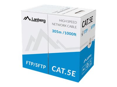 Lanberg SFTP Cat5e tömör kábel 305m 100% réz (LCS5-11CU-0305-S)