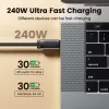 Toocki USB C mágneses kábel 240W 1m (40100010)