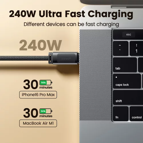 Toocki USB C mágneses kábel 240W 1m (40100010)
