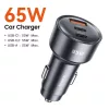 Toocki 2db USB C + USB A autós töltő 65W adapter (40130004)