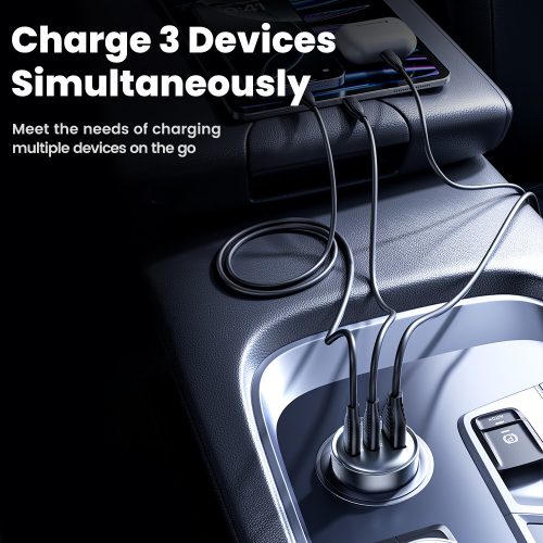 Toocki 2db USB C + USB A autós töltő 65W adapter (40130004)