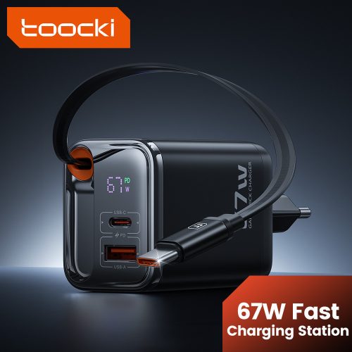 Toocki USB + USB C 67W GaN gyorstöltő adapter (401400010)