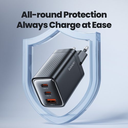 Toocki USB + 2db USB C 65W GaN gyorstöltő adapter (40140001)
