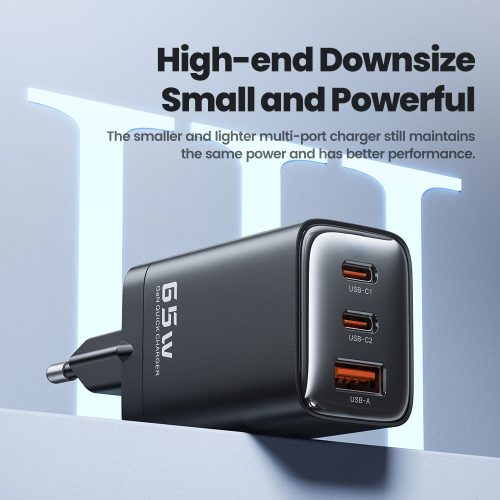 Toocki USB + 2db USB C 65W GaN gyorstöltő adapter (40140001)