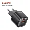 Toocki USB + USB C 33W GaN gyorstöltő adapter (40140044)