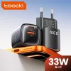 Toocki USB + USB C 33W GaN gyorstöltő adapter (40140044)