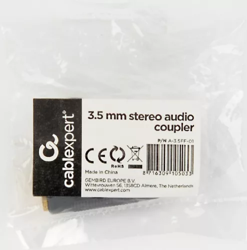 Gembird 3.5 mm stereo jack audio toldó adapter (A-3.5FF-01)