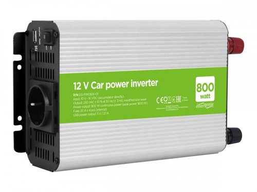 Gembird EnerGenie módosított szinusz 12V 220V 800W autós 12V 220V 500W autós inverter (EG-PWC500-01)