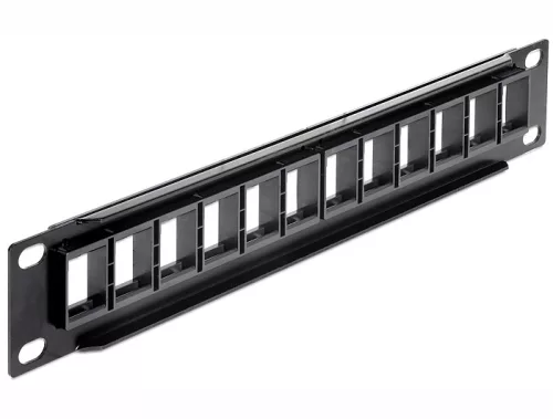 Delock 10" keystone patch panel 12 portos, fekete (43259)