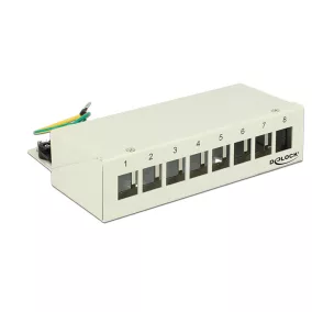   Delock Keystone Számítógép Patch Panel 8 Port, szürke (43336)