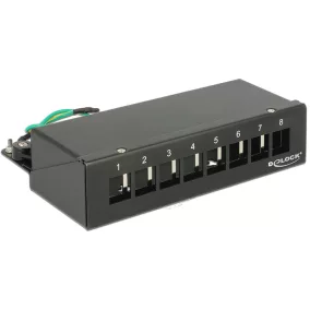   Delock Keystone Számítógép Patch Panel 8 Port, fekete (43338)