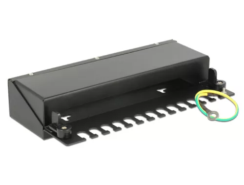 Delock Keystone Számítógép Patch Panel 12 Port, fekete (43339)