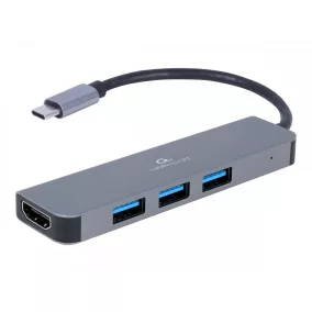 Gembird USB C 4 portos HUB 3db USB 3.2 + 1db HDMI (A-CM-COMBO2-01)
