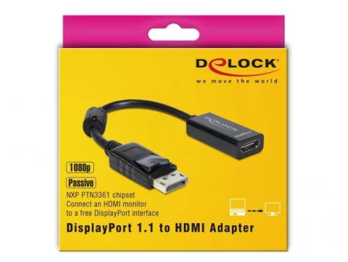 Delock Adapter Displayport 1.1 apa - HDMI anya (61849)