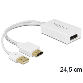   Delock HDMI apa + USB apa to Displayport anya átalakító adapter (62496)