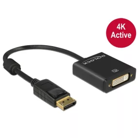 Delock Displayport 1.2 - DVI 4K aktív adapter (62599)