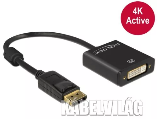 Delock Displayport 1.2 - DVI 4K aktív adapter (62599)