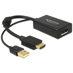   Delock HDMI apa + USB apa to Displayport 1.2 anya átalakító adapter (62667)