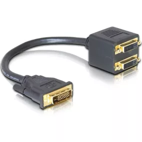   Delock DVI-D dugó - 2x DVI-D aljzat elosztó adapter (65051)