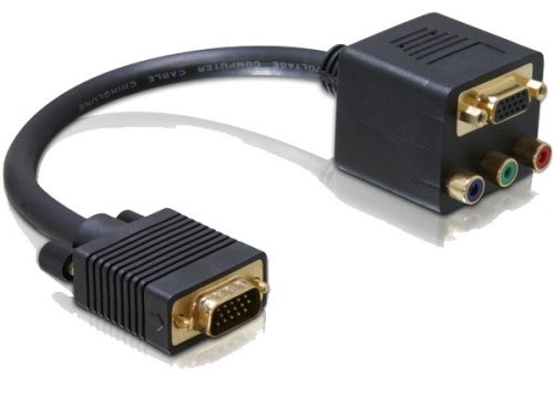 Delock adapter VGA dugó - VGA és Komponens (3xRCA) aljzat (aranyozott) (65059)