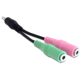 Delock jack 4pin apa - 2x jack 3pin anya Headset Adapter (65344)