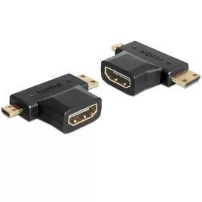 Delock HDMI-A anya > HDMI-C + HDMI-D apa adapter (65446)