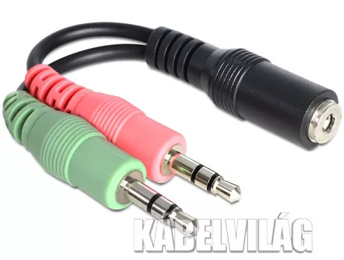 Delock jack 3.5mm 4pin anya - 2 x jack 3.5mm apa adapter (65459)