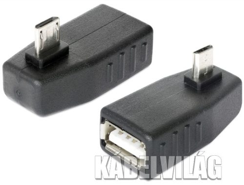 Delock USB micro B OTG, 90°-ban forgatott adapter (65474)