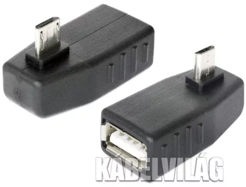 Delock USB micro B OTG, 90°-ban forgatott adapter (65474)