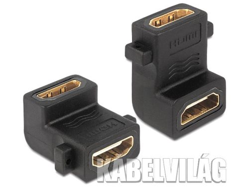 Delock HDMI könyök 90° toldó adapter csavarhellyel (65510)