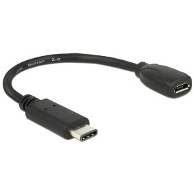 Delock USB C apa - USB 2.0 micro aljzat átalakító (65578)