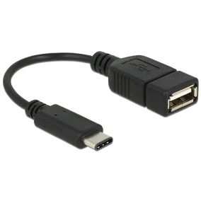 Delock USB C 3.1 apa - USB-A 2.0 anya, kábel, 0.15m (65579)
