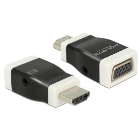   Delock Passzív HDMI-VGA átalakító adapter, audio támogatással (65586)