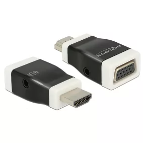   Delock Passzív HDMI-VGA átalakító adapter, audio támogatással (65586)