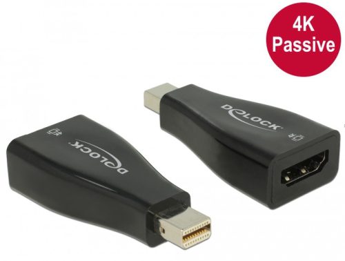 Delock mini Displayport 1.2 - HDMI 4K passzív adapter, fekete (65864)