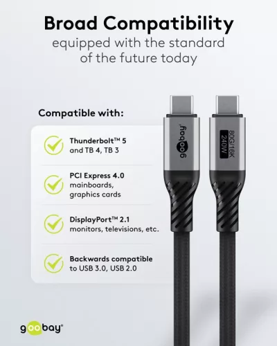 Goobay USB-C 4 240W 16K 60Hz kábel 1m (74775)