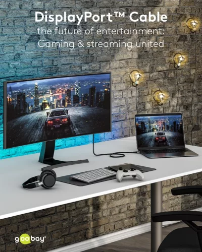 Goobay DisplayPort 2.1 16K 60Hz kábel 3m (75686)