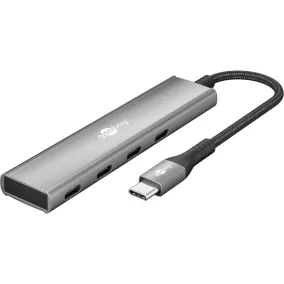 Goobay Slim 5 portos USB-C hub HDMI, 100 W PD, 5Gbit/s (76564)