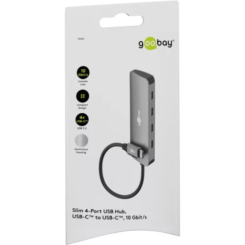 Goobay Slim 4 portos USB-C hub 10 Gbit/s (76565)