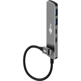   Goobay Slim 4 portos USB-C hub, 2× USB-C + 2× USB-A, 5 Gbit/s (79159)
