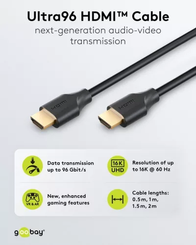 Goobay Ultra96 HDMI 2.2 16K 60Hz kábel 1.5m (80092)