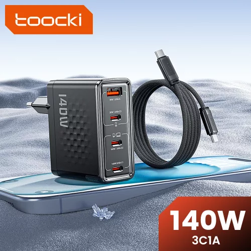 Toocki USB + 3db USB C 140W gyorstöltő adapter + USB C kábel (80140502)