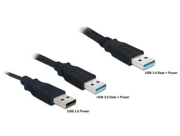Delock USB 3.0 adat és tápkábel 0.3m (82908)