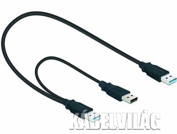 Delock USB 3.0 adat és tápkábel 0.3m (82908)