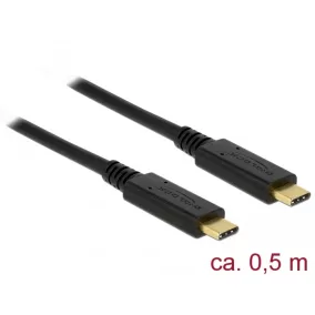 Delock USB-C 3.1 kábel 0.5m 10 Gbit/s, fekete (83042)